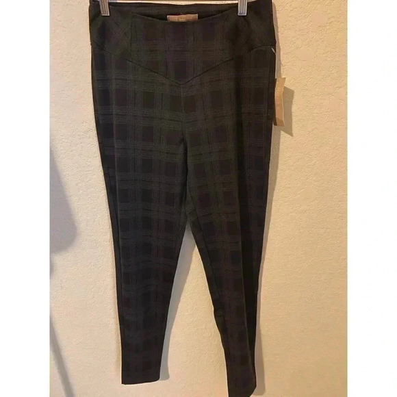 Hope & Harlow Black and Gray Check Mid Rise Ponte Pants Size M - Picture 3 of 13